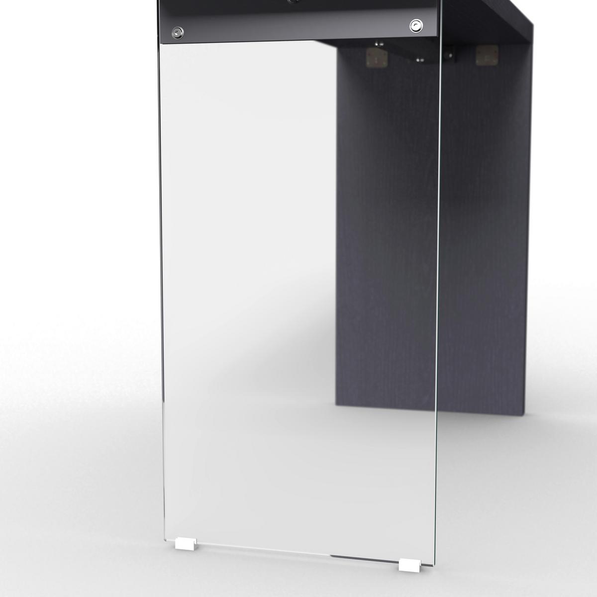 Konsolentisch Milan Schwarz Glas/Holz - Klar/Eichefarben, MODERN, Glas/Holz (120/80/40cm) - Bessagi Home