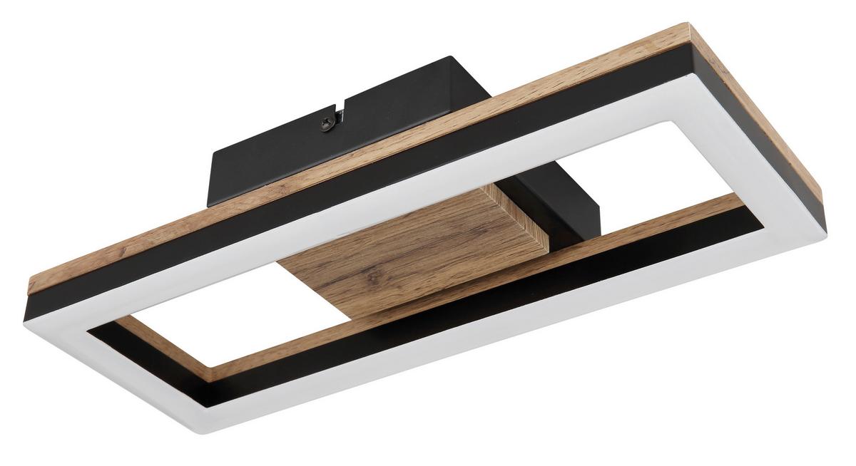 Stropna Led-svetilka Beatrix, S Sijalko - črna/temno rjava, Design, kovina/umetna masa (34,5/13/5,8cm) - Globo