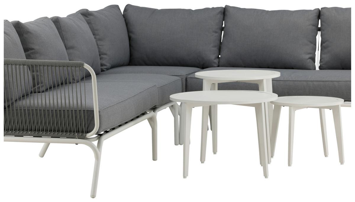 Dining-Loungeset Roxo ca. 283x221 cm Grau/Weiß - Weiß/Grau, KONVENTIONELL, Textil/Metall - Gardenson