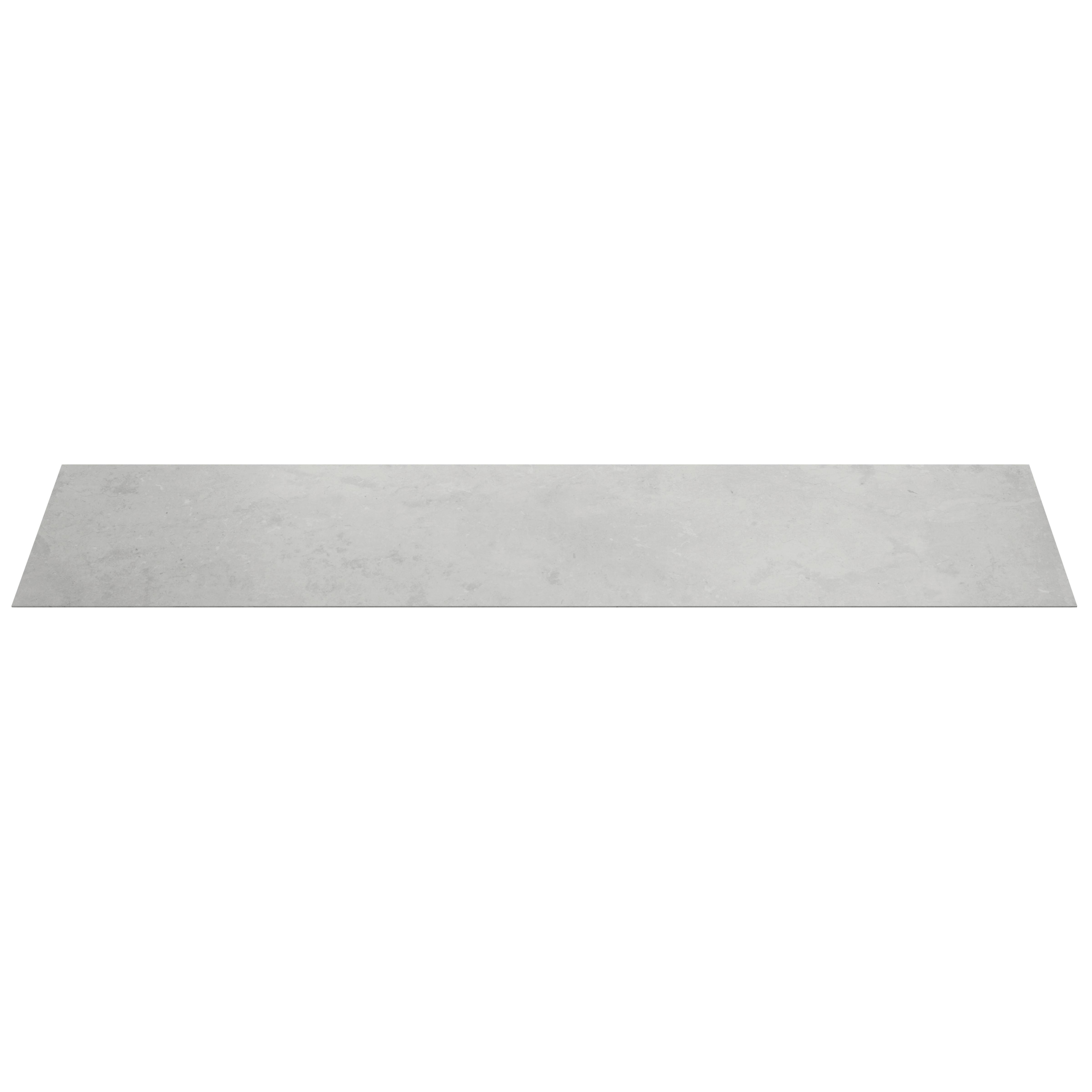 Oberplatte Basu Grau B: 197cm - Grau, Design, Kunststoff/Stein (197/1/40cm) - Livetastic
