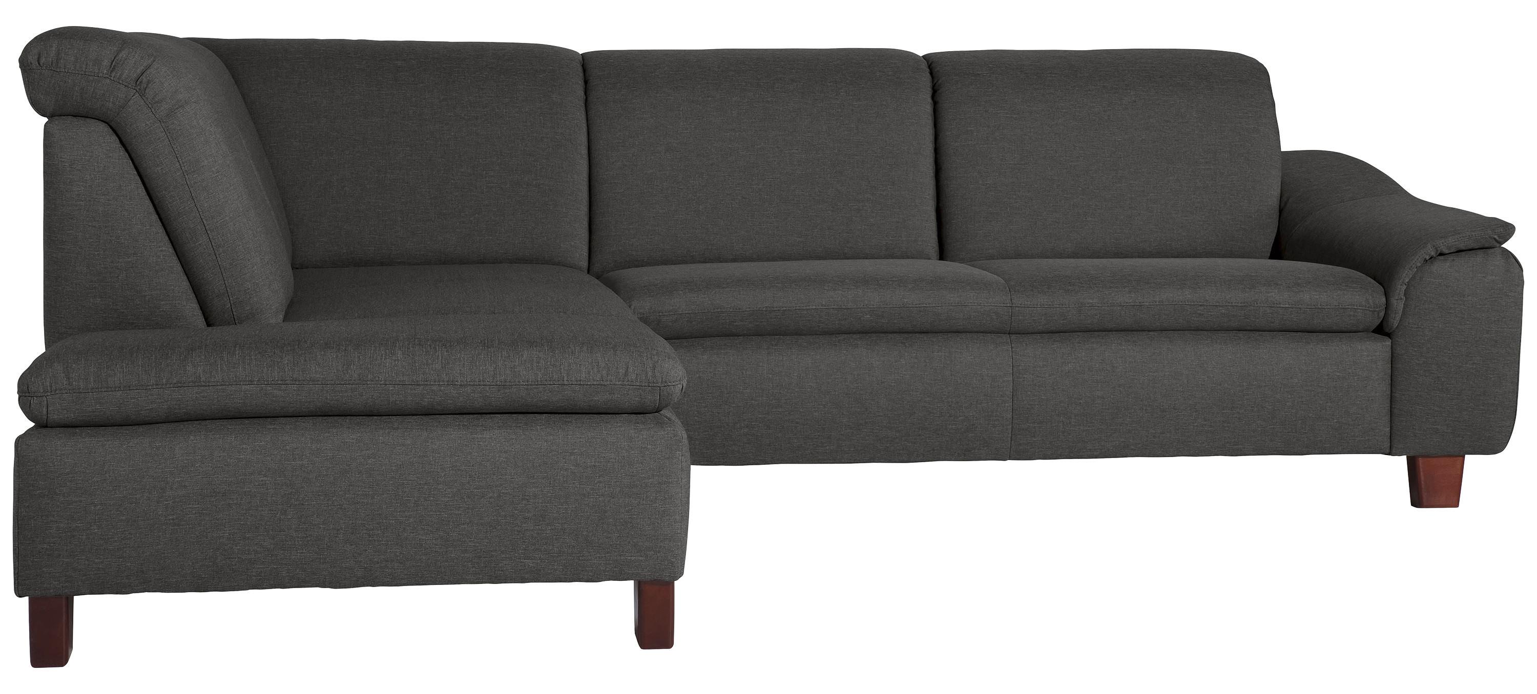 ECKSOFA AARON - Anthrazit/Nussbaumfarben, Design, Holz/Textil (187/247cm) - Max Winzer