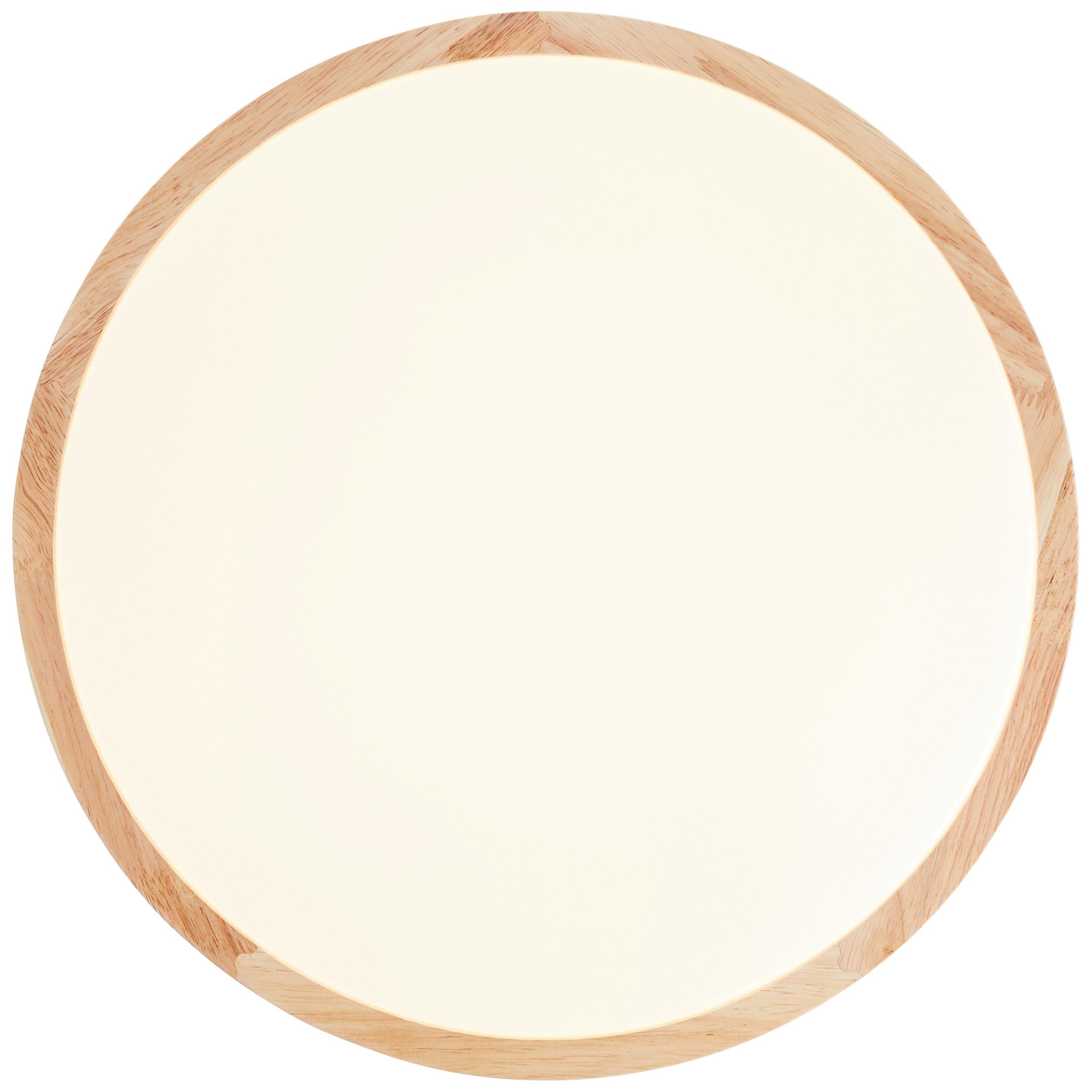 LED-Deckenleuchte Laskos Braun/Weiß max 22 Watt - Braun/Weiß, Natur, Holz/Kunststoff (38/9cm) - Brilliant