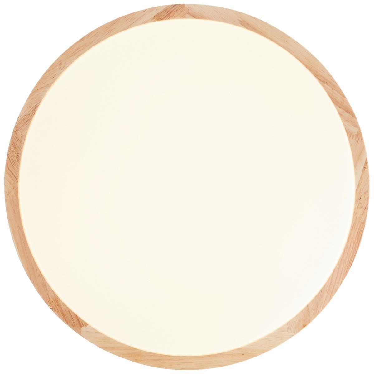 LED-Deckenleuchte Laskos Braun/Weiß max 22 Watt - Braun/Weiß, Natur, Holz/Kunststoff (38/9cm) - Brilliant