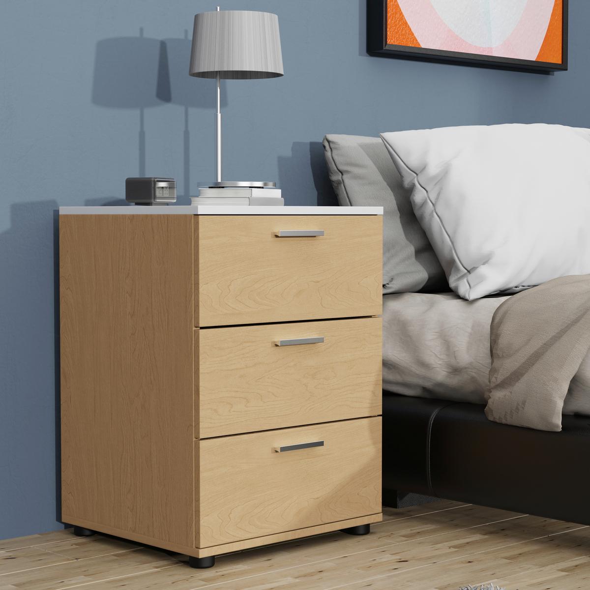 NACHTTISCH TESTALO - Honigeiche/Weiss, Modern, Holzwerkstoff/Kunststoff (46/59/42cm) - MID.YOU