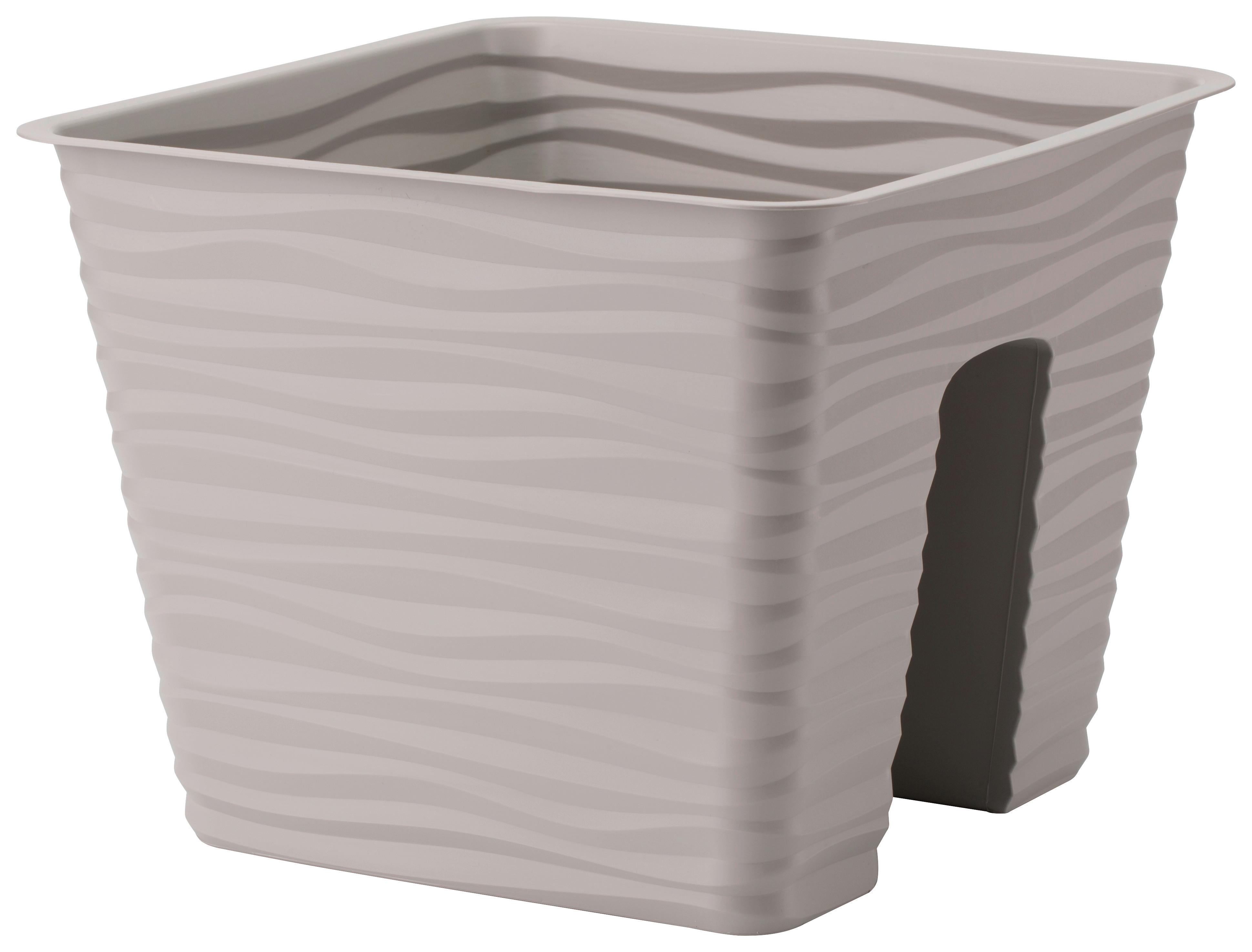 Übertopf Sardun Bridge in Grau - Grau, Basics, Kunststoff (27/21cm)