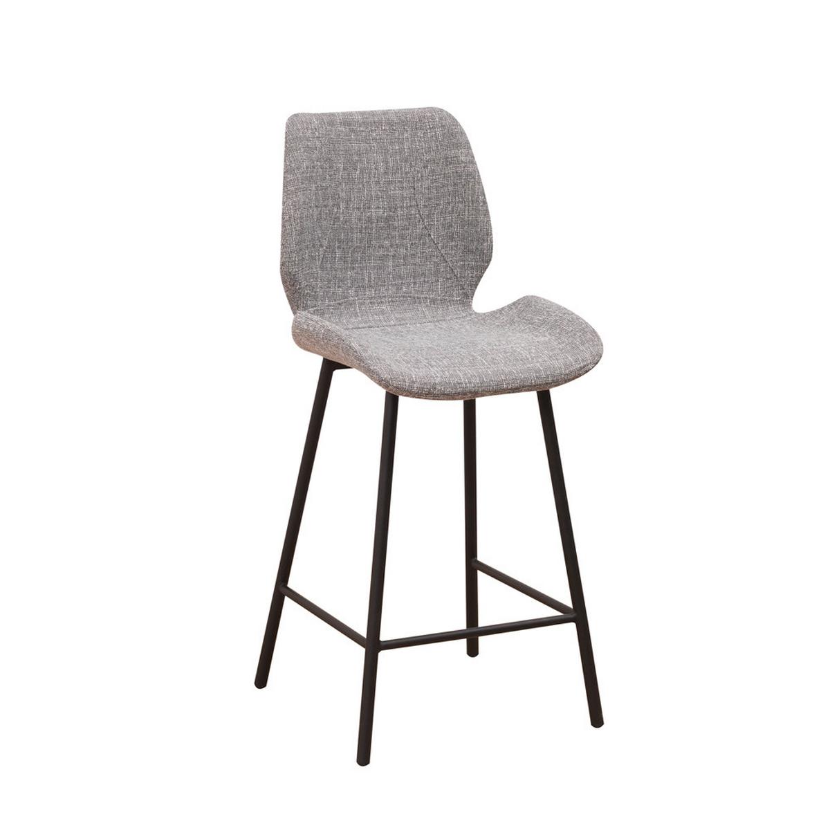 BARHOCKER-SET BARRON - Schwarz/Grau, Design, Textil/Metall (47/99/55cm) - MID.YOU