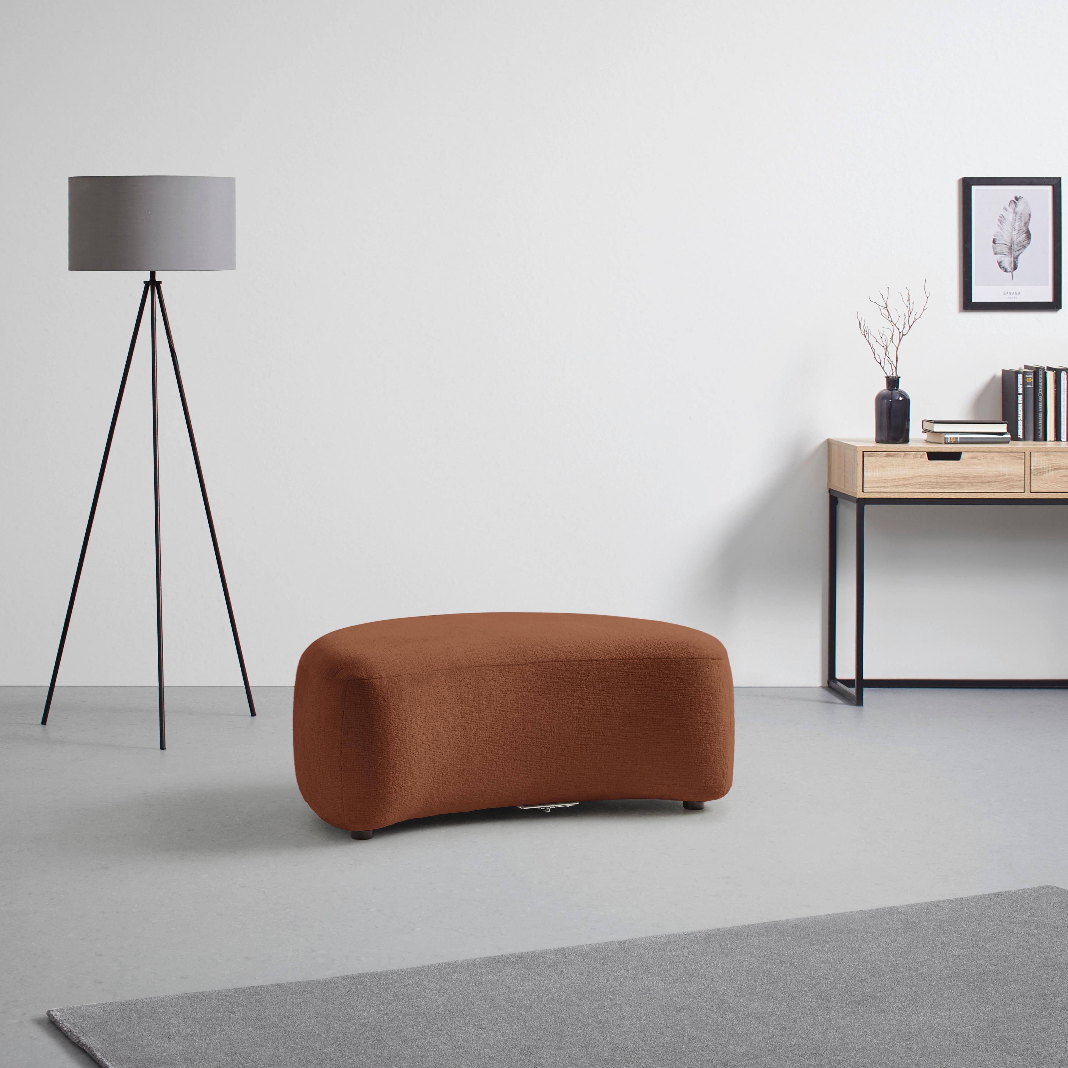Hocker Leonas Kupferfarben - Schwarz/Kupferfarben, MODERN, Kunststoff/Textil (102/42/66cm) - Premium Living