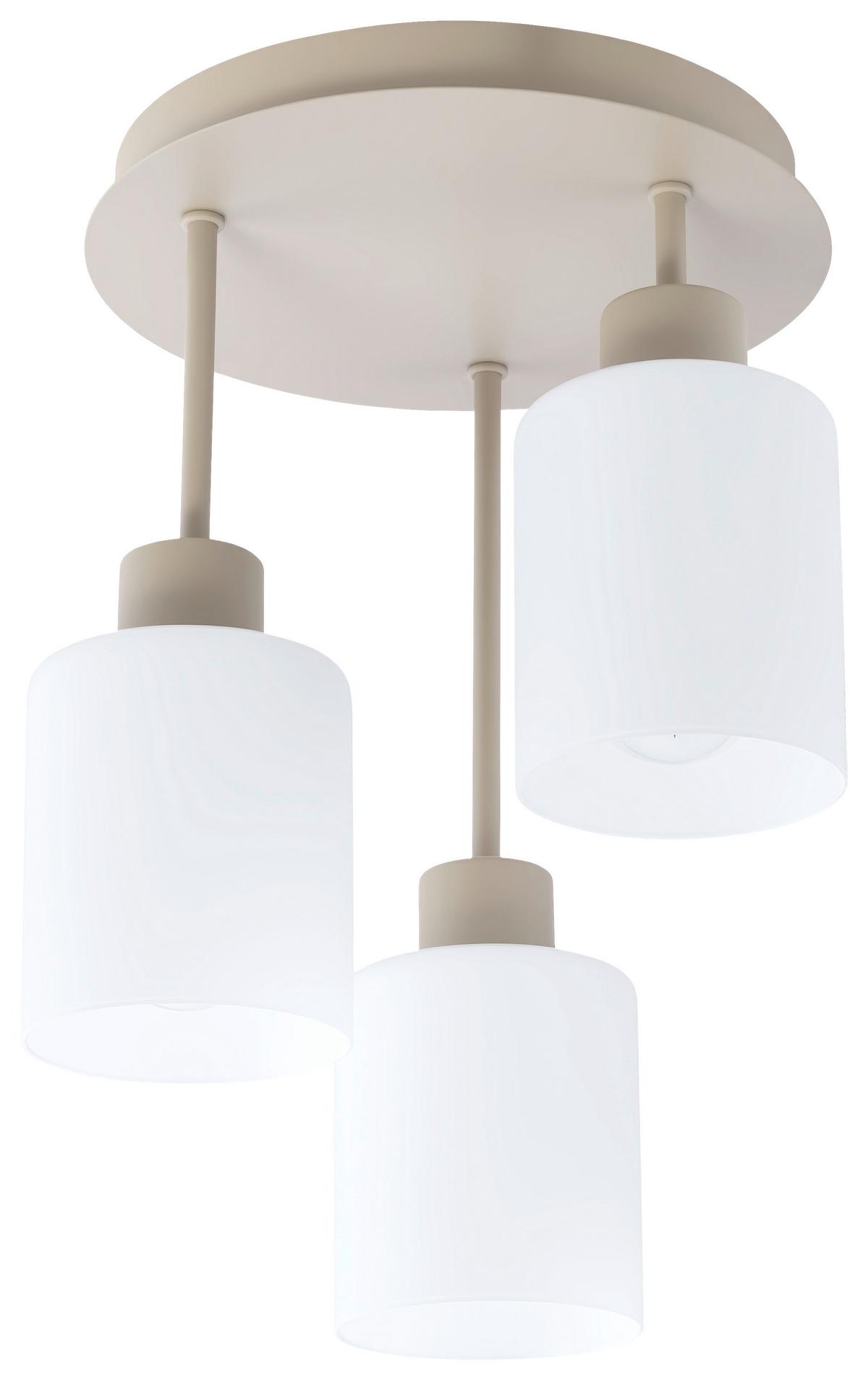 LAMPA WISZĄCA KINGA - biały/kolor piaskowy, Trend, metal/szkło (27/36cm) - Novel