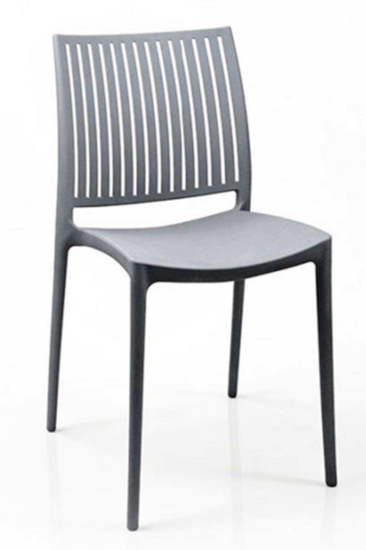Szék Fred - szürke, műanyag (40,5/48/78cm)
