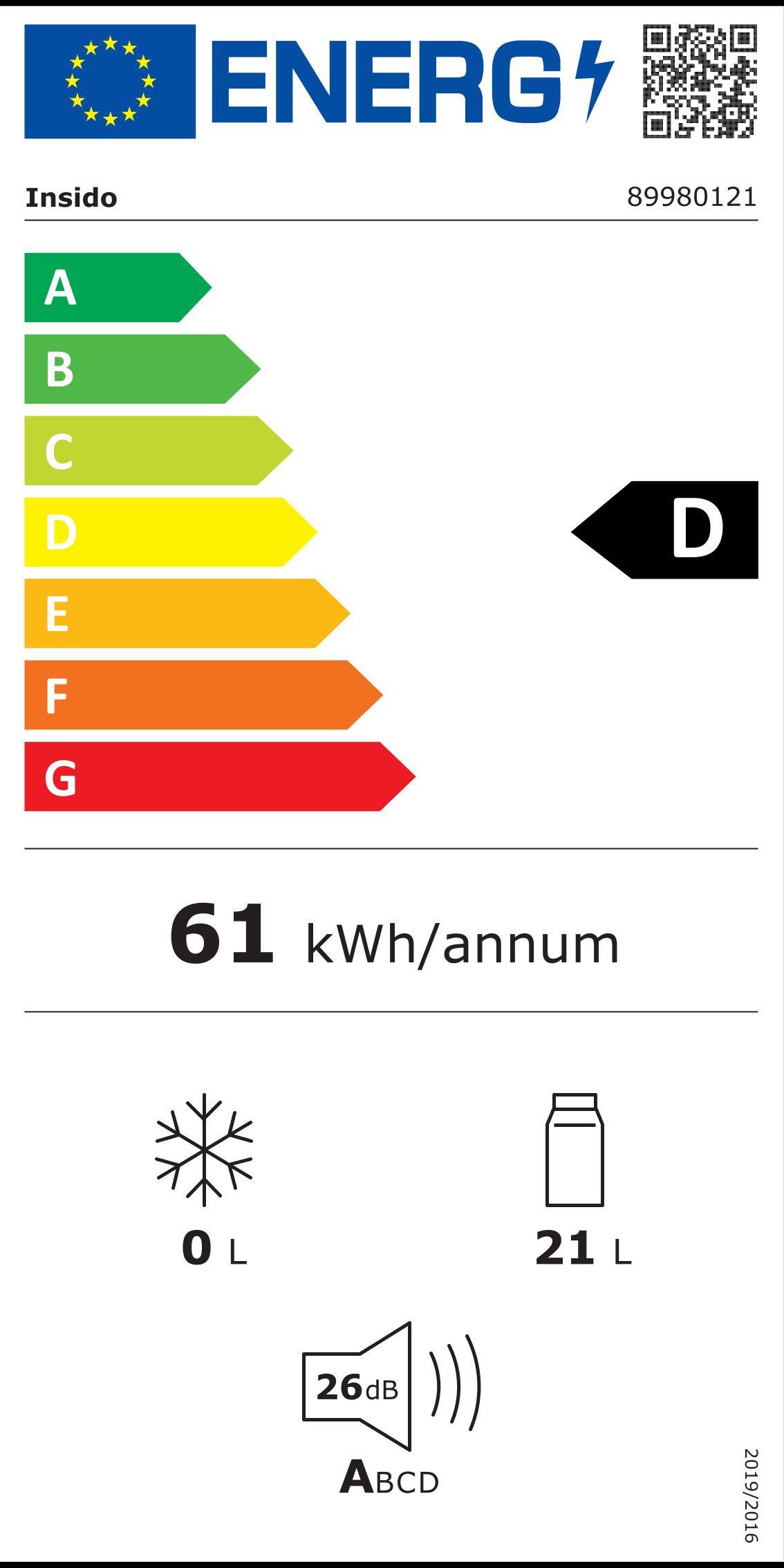 Hűtődoboz Läf - Fehér/Sötétkék, konvencionális, Műanyag/Fém (45,7/29,3/44,9cm) - Insido