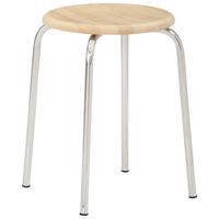 Bürohocker My Lupo ca. 48x48 cm Buche - Chromfarben/Buchefarben, Basics, Holz/Metall (48/48/48cm) - MID.YOU