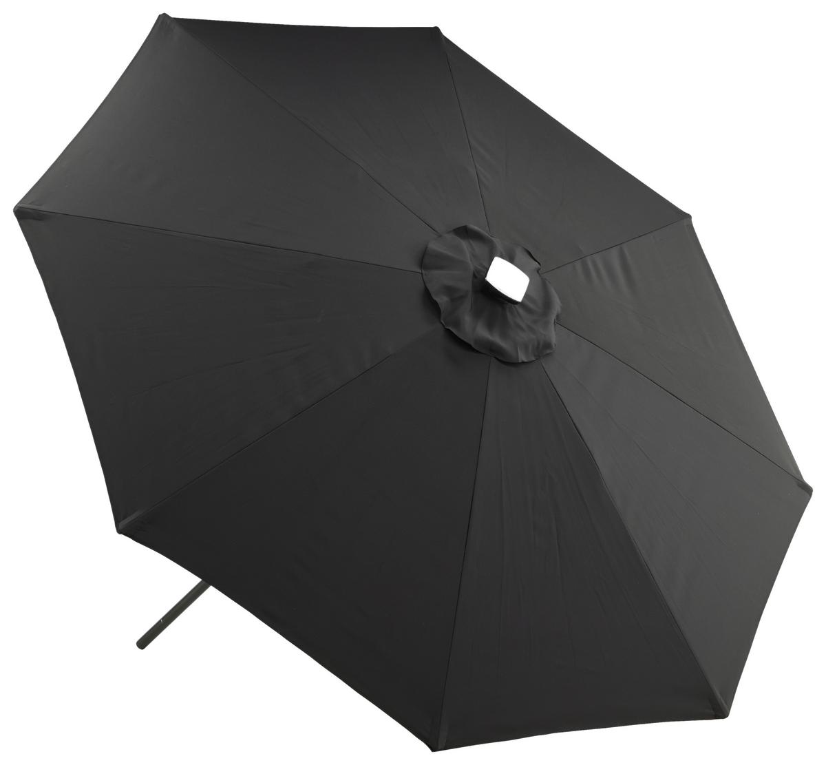 Sonnenschirm Sabal m. LED ca. 270x241 cm Schwarz Solar - Schwarz, KONVENTIONELL (270/241/270cm) - Gardenson