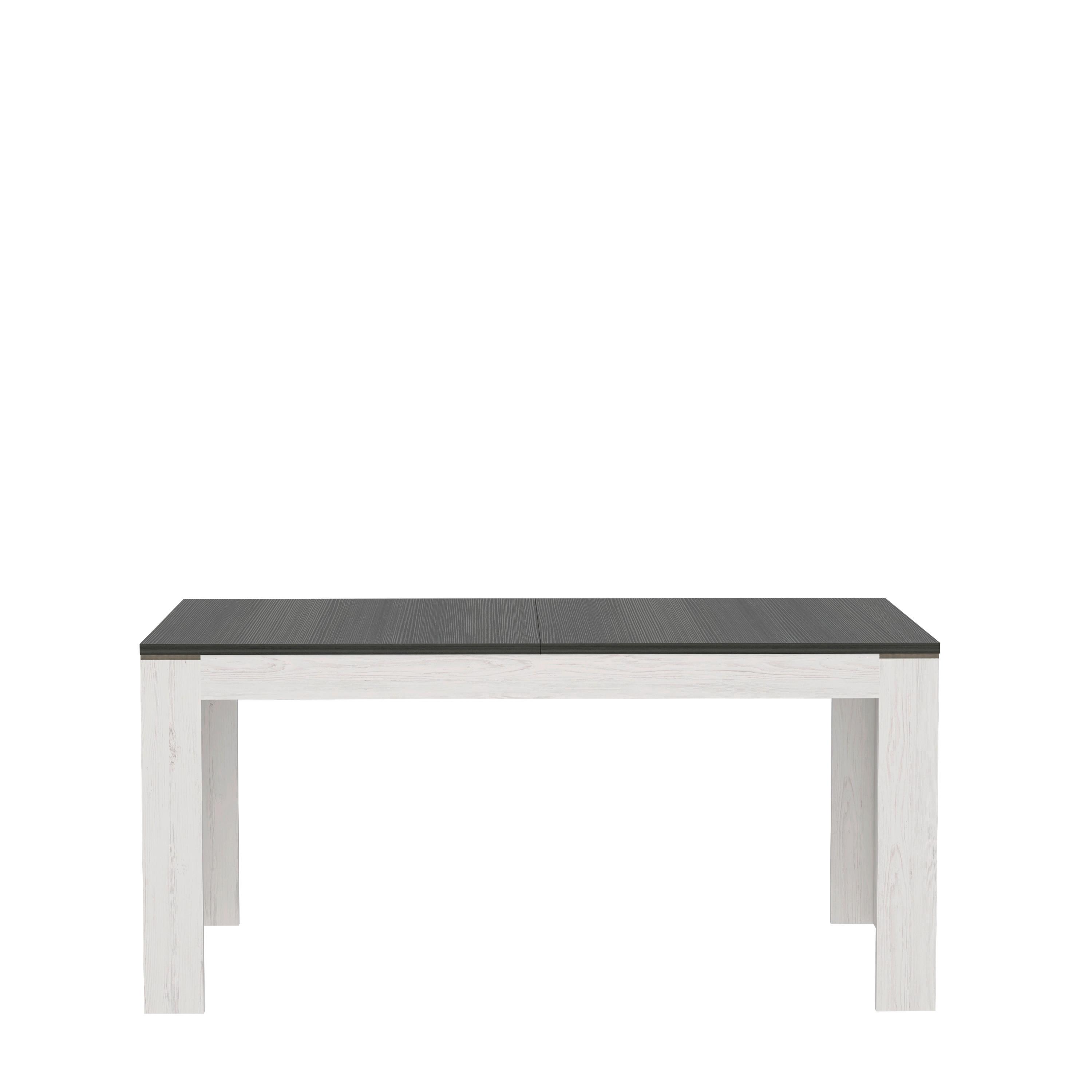 Masă extensibilă Montreal - alb/culoare coconar, Konventionell, metal/material pe bază de lemn (160-206,6/75/90cm) - Premium Living