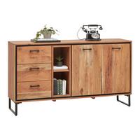 Sideboard Shiva Schwarz/Akaziefarben - Schwarz/Akaziefarben, MODERN, Holz/Metall (160/86/40cm) - Mömax