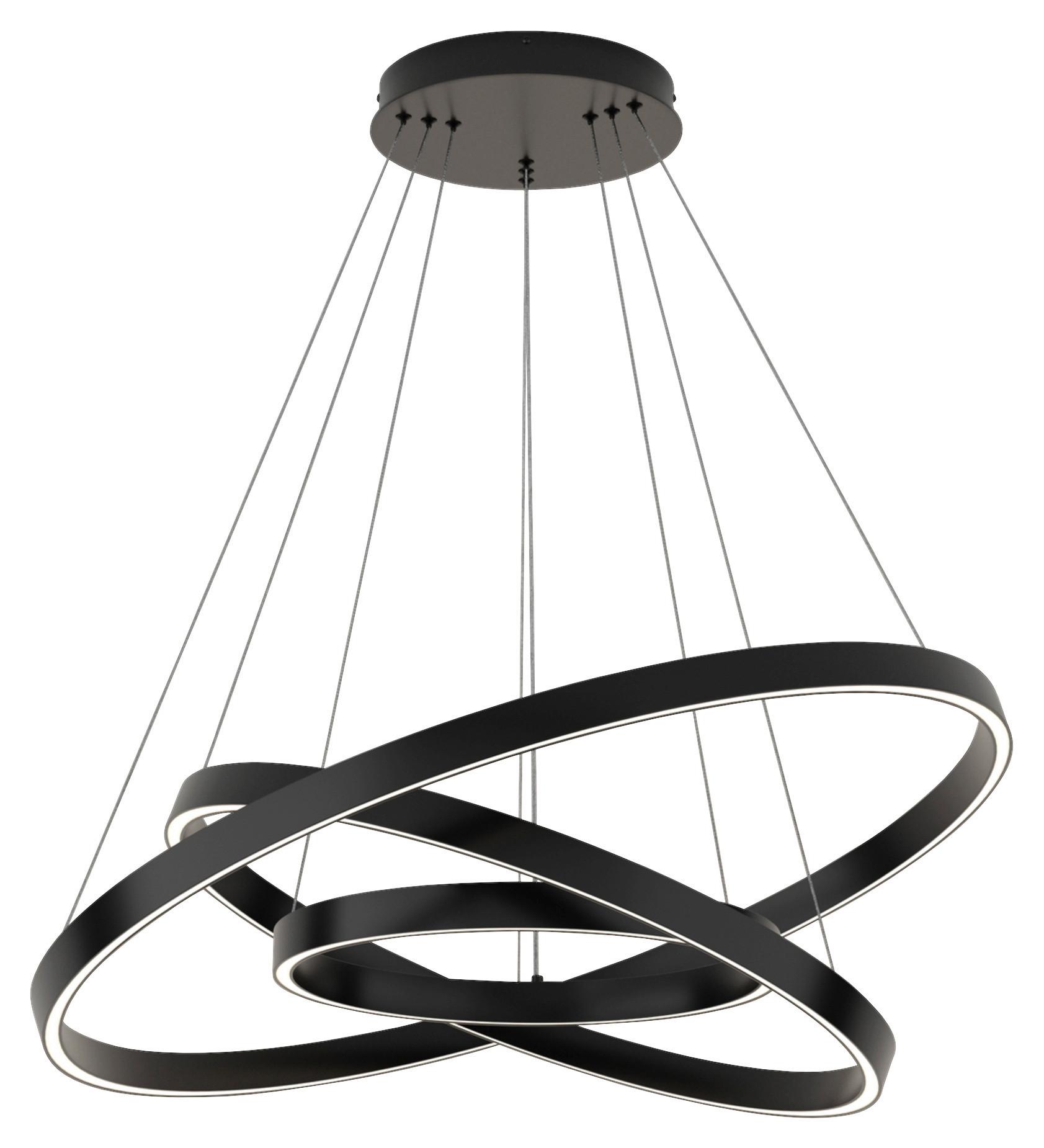 Pendelleuchte Rim Schwarz max. 51 Watt - Schwarz, Basics, Metall (80/100/120cm) - MAYTONI