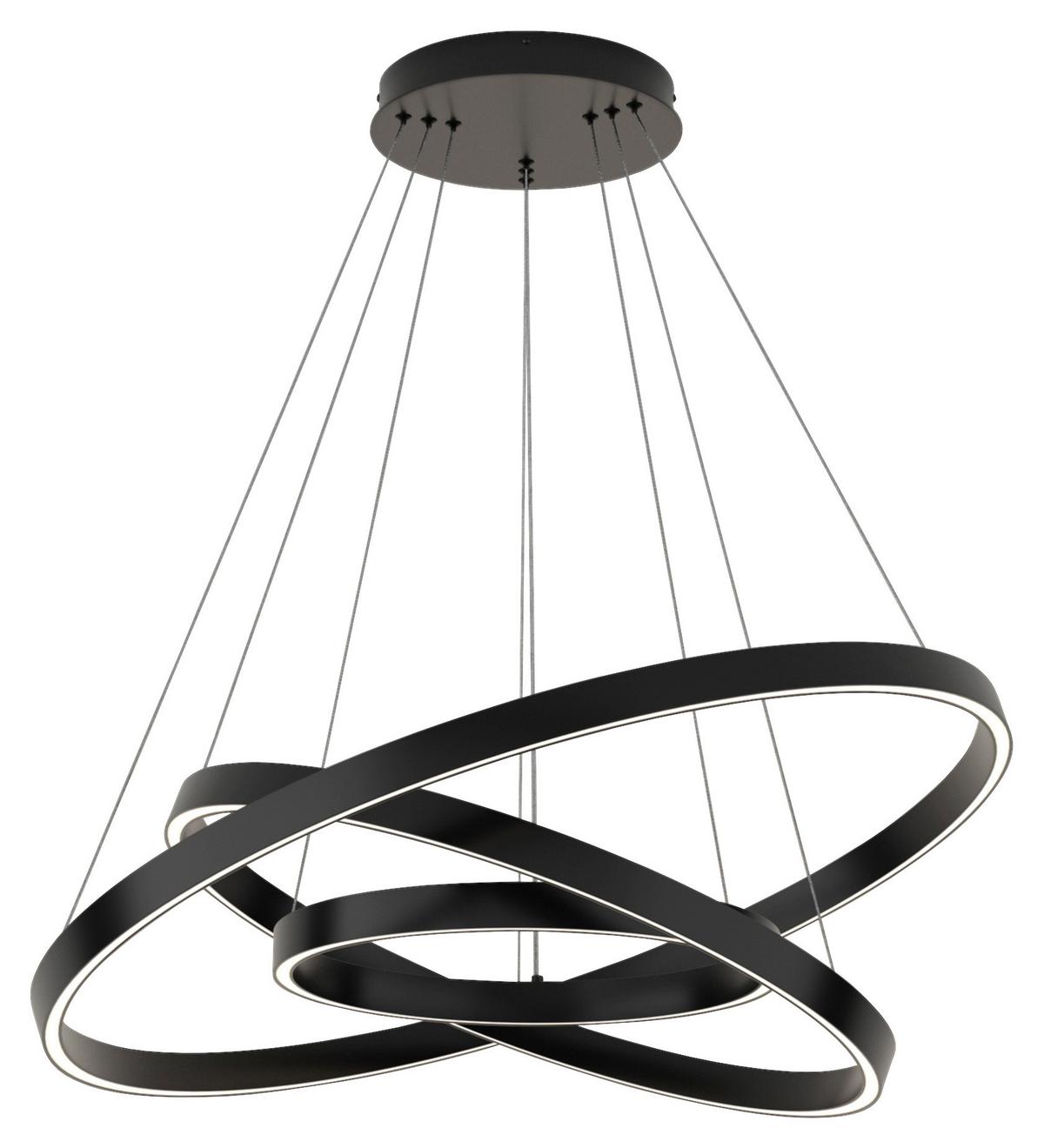 Pendelleuchte Rim Schwarz max. 51 Watt - Schwarz, Basics, Metall (80/100/120cm) - MAYTONI