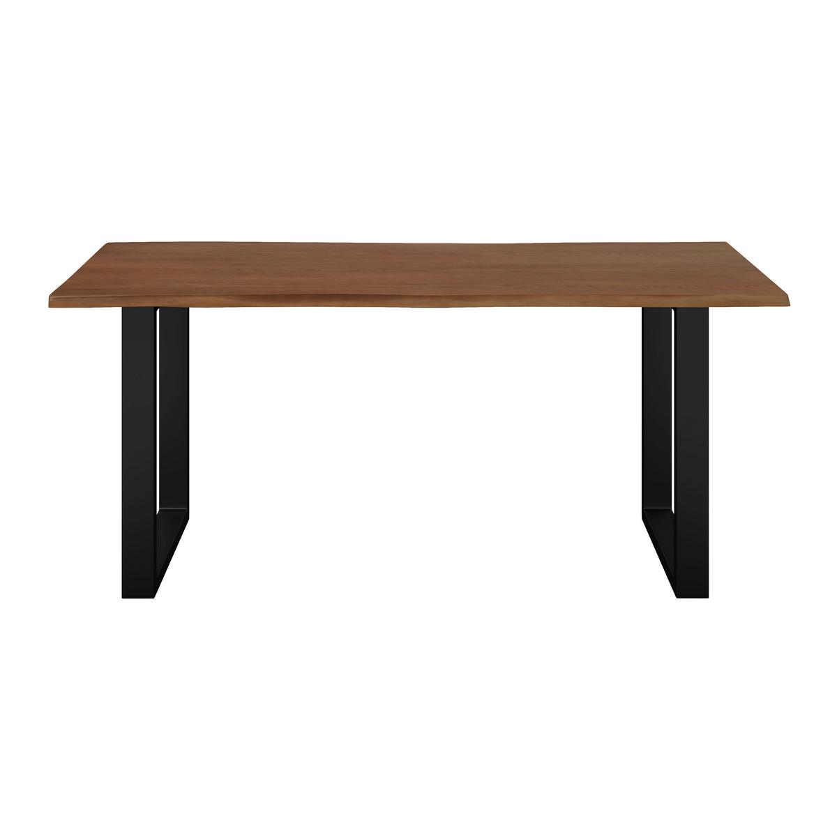 Esstisch Dale in Holz Akazie massiv/furniert ca. 180x90 cm - Walnussfarben/Schwarz, MODERN, Holz/Metall (180/90/76cm) - Bessagi Home