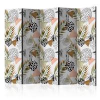 Paravent Tropical Geometry II Weiß/Beige - Beige/Weiß, Basics, Holz/Textil (225/172/3cm) - artgeist