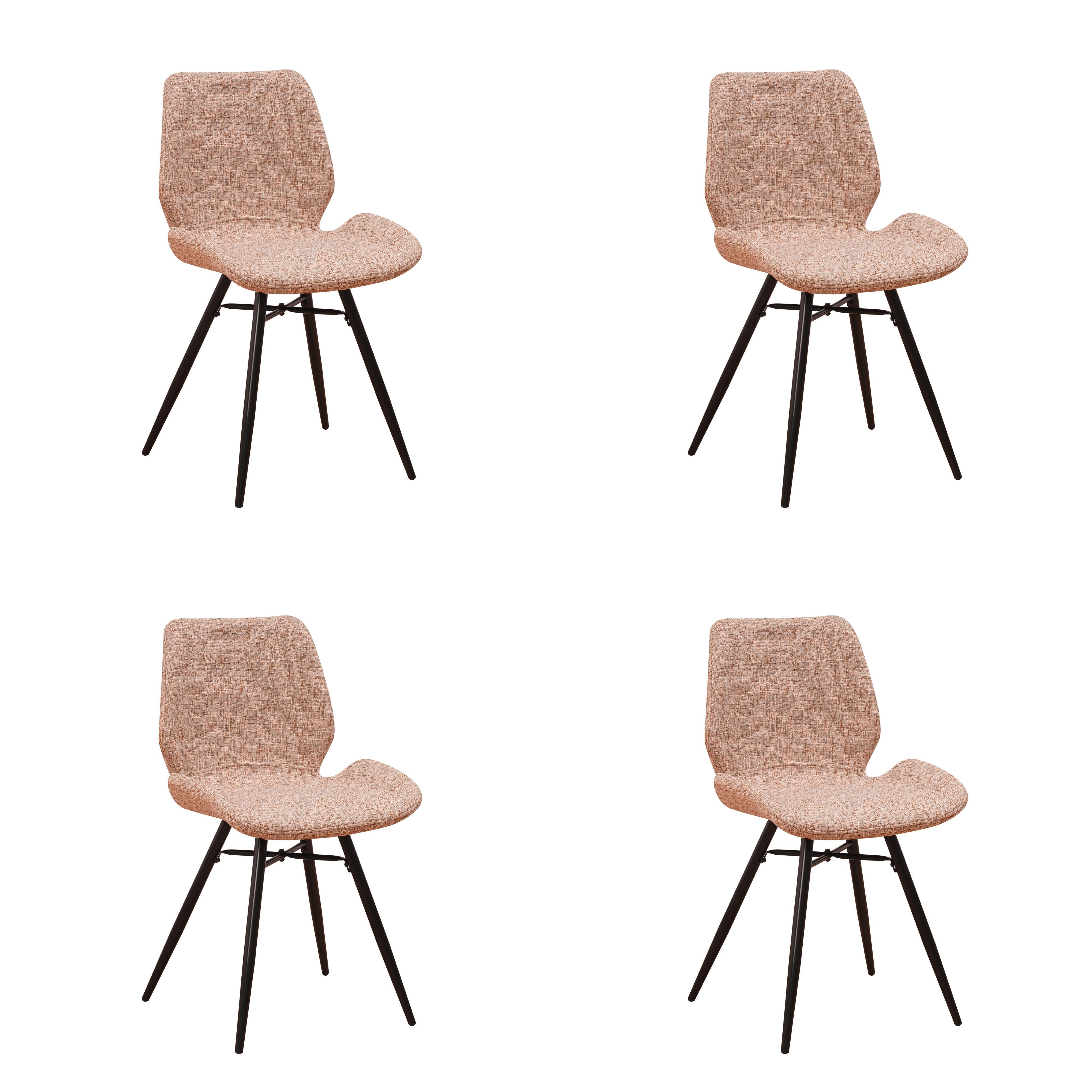 STUHL-SET BARRON - Beige/Schwarz, Design, Textil/Metall (47/82/55cm) - MID.YOU