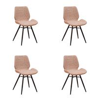 STUHL-SET BARRON - Beige/Schwarz, Design, Textil/Metall (47/82/55cm) - MID.YOU