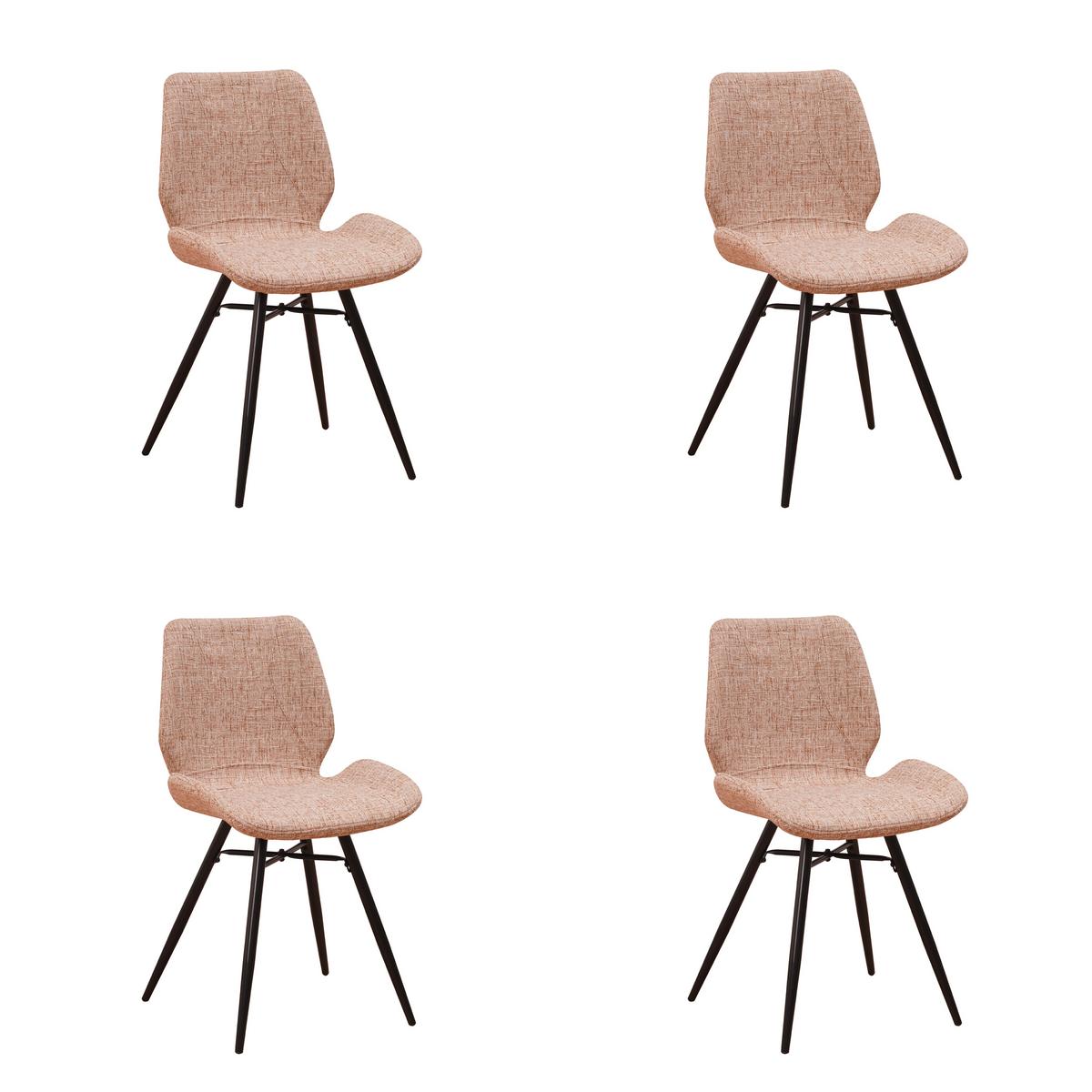 STUHL-SET BARRON - Beige/Schwarz, Design, Textil/Metall (47/82/55cm) - MID.YOU