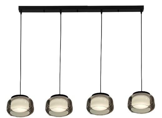 LED-HÄNGLAMPA KALTI - vit/svart, Modern, metall/glas (110/18/120cm) - Mömax