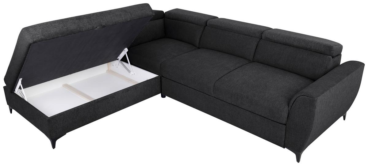 Kutna Garnitura Lapis - crna, Konvencionalno, tekstil/metal (217/255cm) - Modern Living
