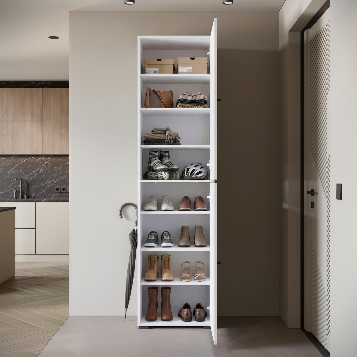 Omara Za Čevlje Dino, Bela - črna/bela, Basics, kovina/umetna masa (50/190/33cm) - P & B