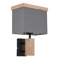 Stenska Svetilka 15578w - naravne barve/antracit, Konvencionalno, kovina/tekstil (20/15/30cm) - Globo
