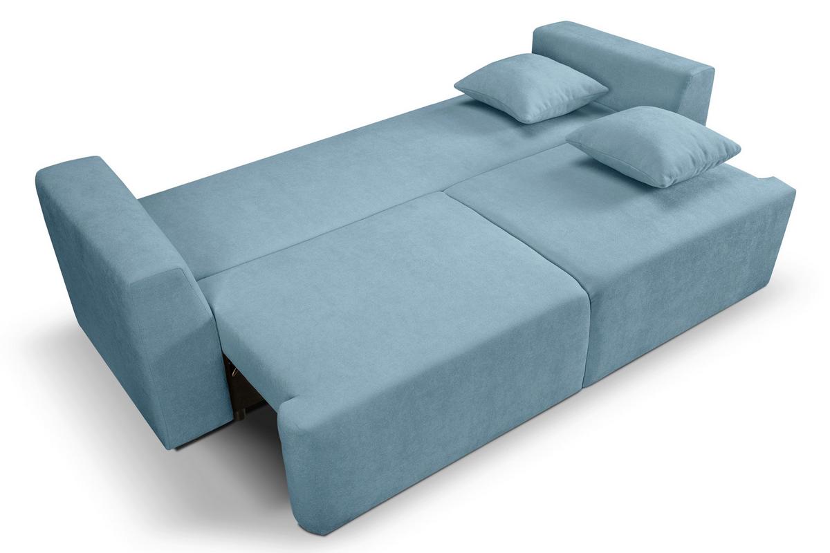Schlafsofa Point Hellblau - Schwarz/Hellblau, Basics, Holz/Kunststoff (250/95/99cm) - MID.YOU