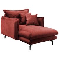 Relaxsessel Lava Koralle Velours - Koralle/Schwarz, MODERN, Textil/Metall (111/101/167cm) - Livetastic