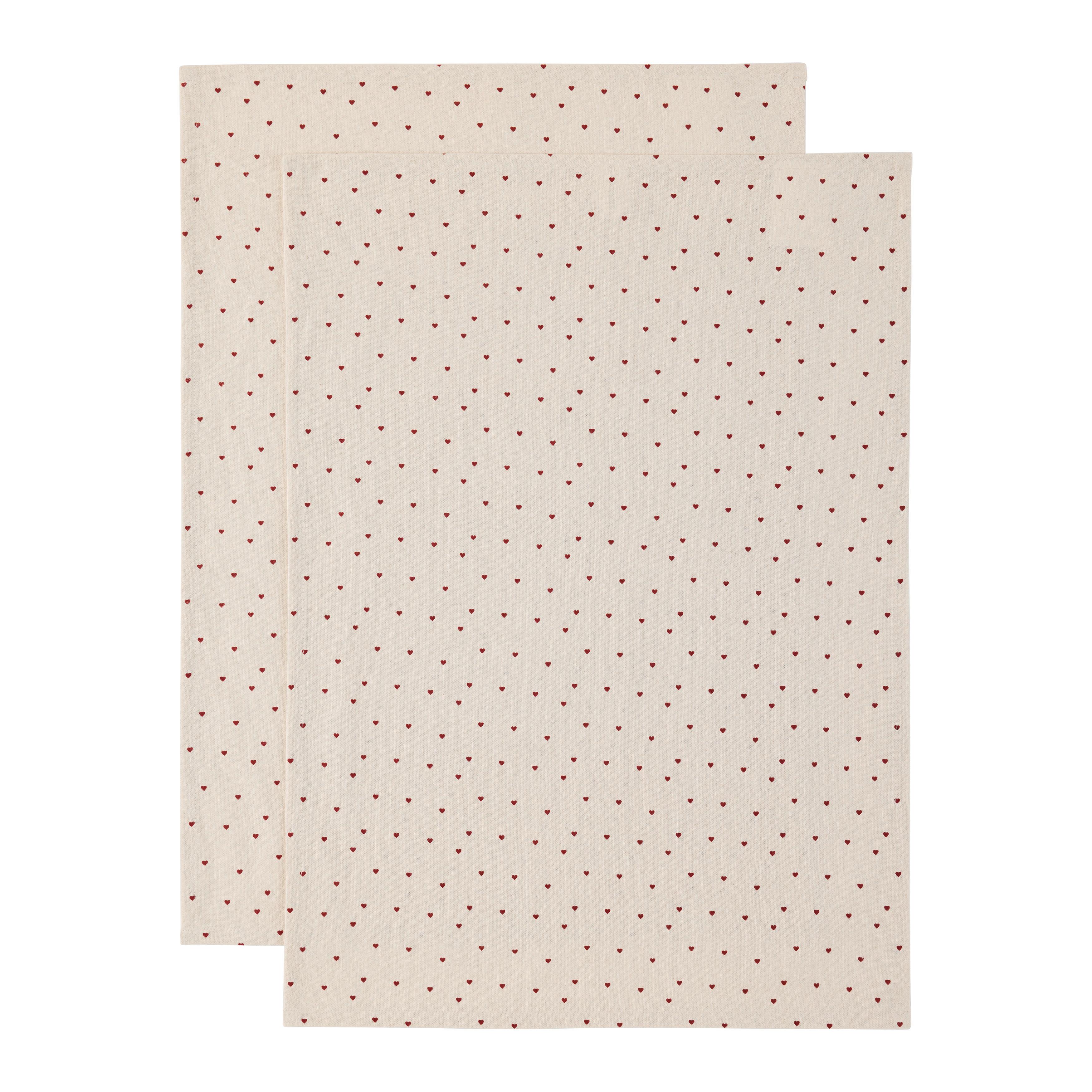 Geschirrtuch-Set Marie Creme/Rot 2-teilig - Rot/Creme, Textil (50/70cm) - Mömax