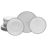 Jedilni Servis Luna Black Line, 18-Delni - črna/bela, Basics, keramika - Creatable
