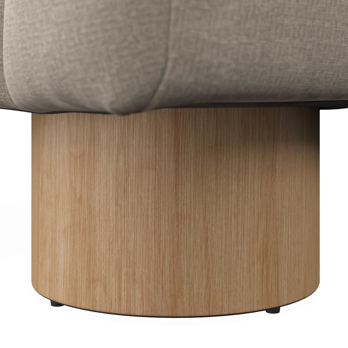 Sitzbank Alina Chenille Hellbraun - Hellbraun/Naturfarben, MODERN, Holz/Holzwerkstoff (140/45/45cm) - Bessagi Home