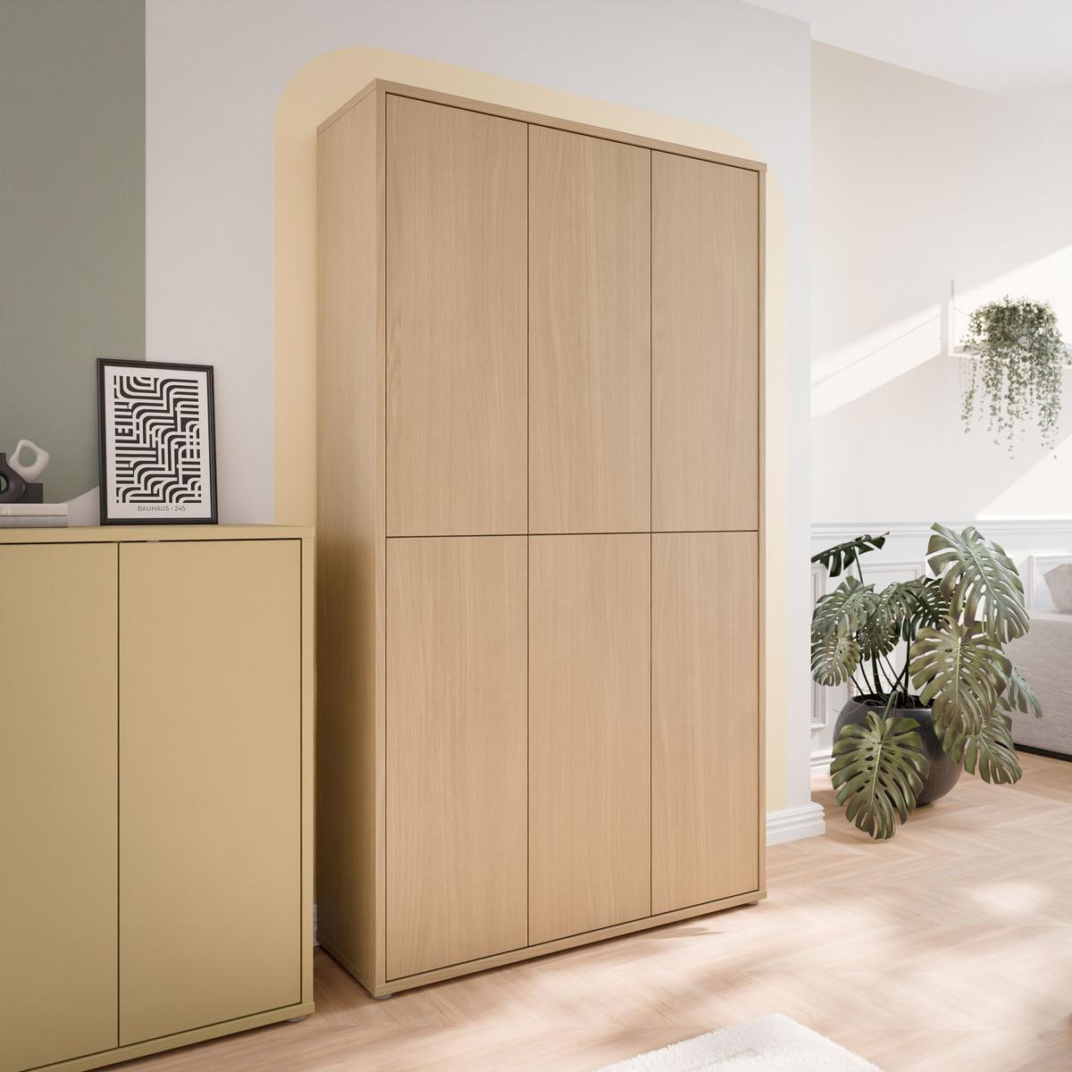 Ormar Za Cipele Alice Springs - boje hrasta/boje škriljevca, Moderno, drvni materijal (109,2/191,9/34,9cm) - Modern Living