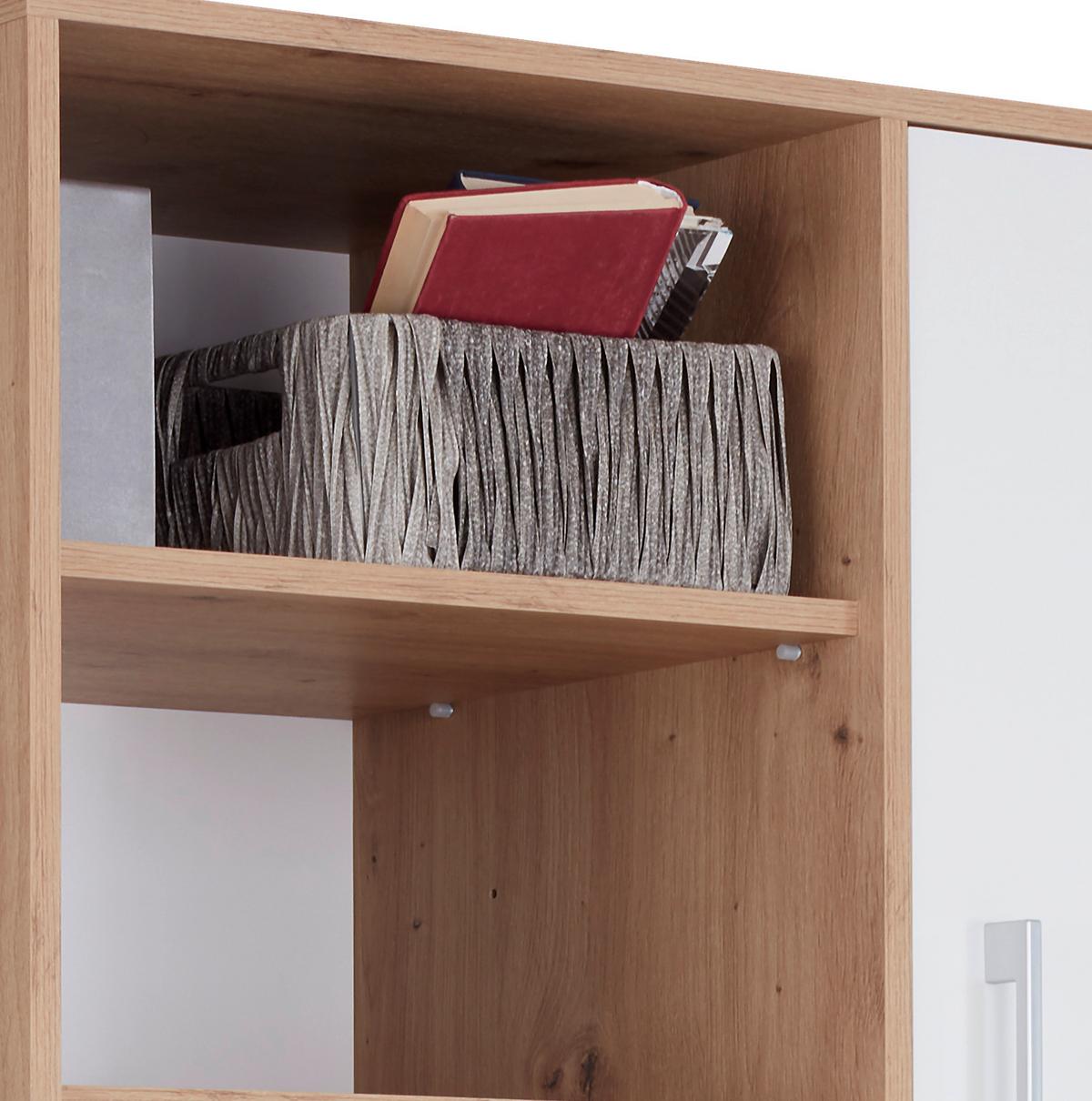 Regal Box - bijela/boje hrasta, Moderno, drvni materijal/plastika (98/205/40cm) - Modern Living