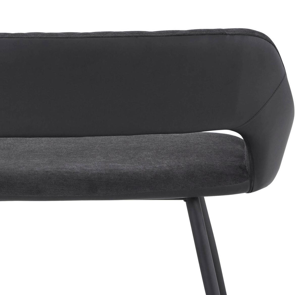 Jedilniška Klop Porto, Antracit, 140 Cm - črna/antracit, Moderno, kovina/tekstil (140l) - MID.YOU