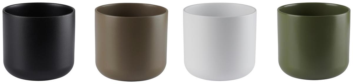 Okrasni Lonček Luis - rjavosiva/črna, Moderno, keramika (18,5/18cm) - Mömax