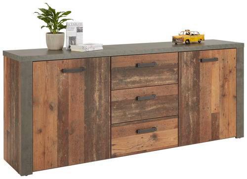 Sideboard in Dunkelbraun - Dunkelgrau/Dunkelbraun, Konventionell, Holzwerkstoff/Kunststoff (196/83/41cm) - Mömax