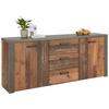 Sideboard in Dunkelbraun - Dunkelgrau/Dunkelbraun, Konventionell, Holzwerkstoff/Kunststoff (196/83/41cm) - Mömax