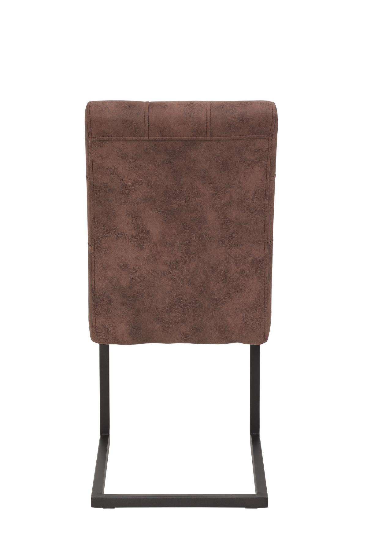2er-Set Schwingstühle DONNA S - Anthrazit/Braun, MODERN, Textil/Metall (42/91/62cm) - MID.YOU