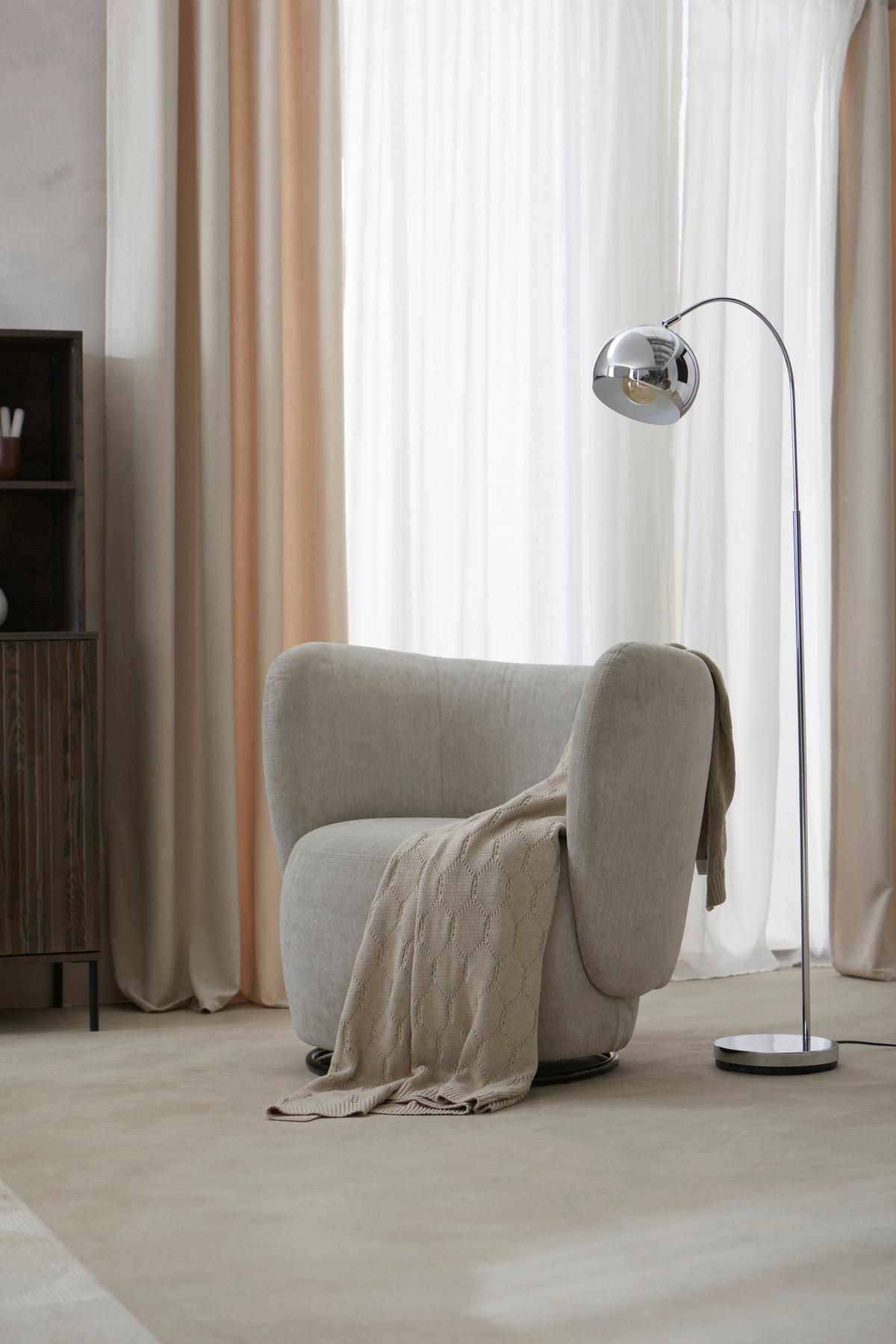 Cocktailsessel Boli Beige - Hellbraun/Beige, Design, Textil/Metall (92/80/84cm) - Livetastic