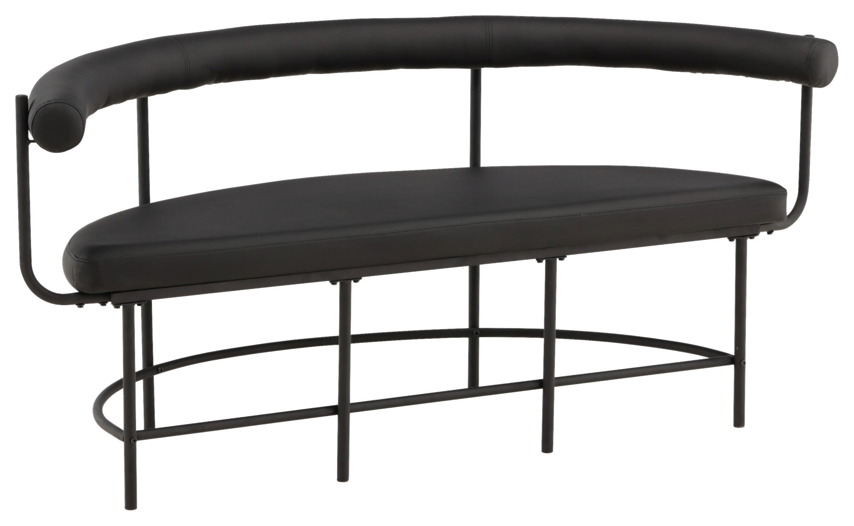 SITZBANK STALLHAGEN - Schwarz, Design, Textil/Metall (165/75/51cm) - Livetastic