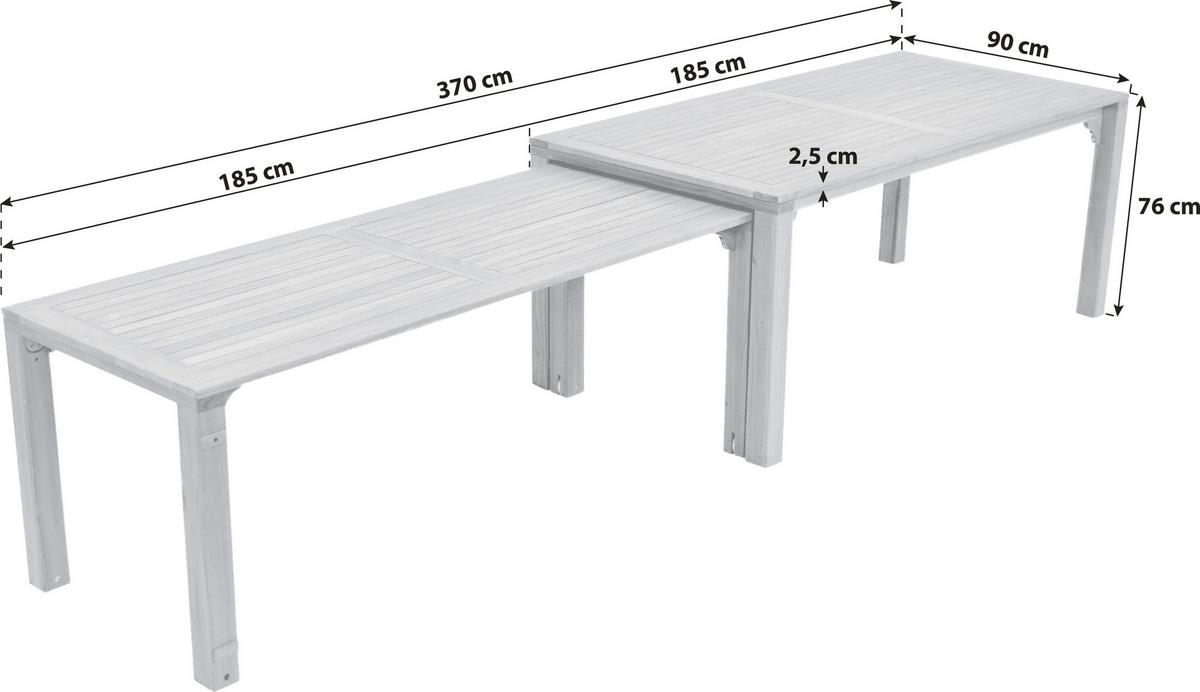 Vrtna Miza Flex, 185x90x76cm, Masivno - rjava, Konvencionalno, les (185/90/76cm) - Gardenson