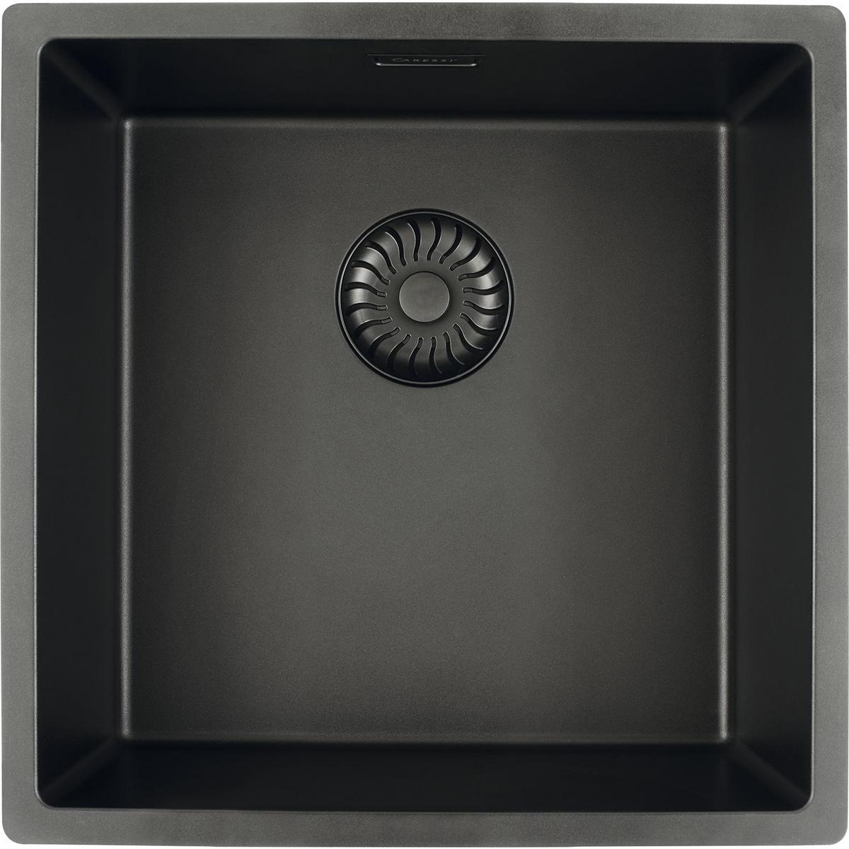 Einbauspüle Solido flächenbündig schwarz - Schwarz, MODERN, Stein (44/4544cm)