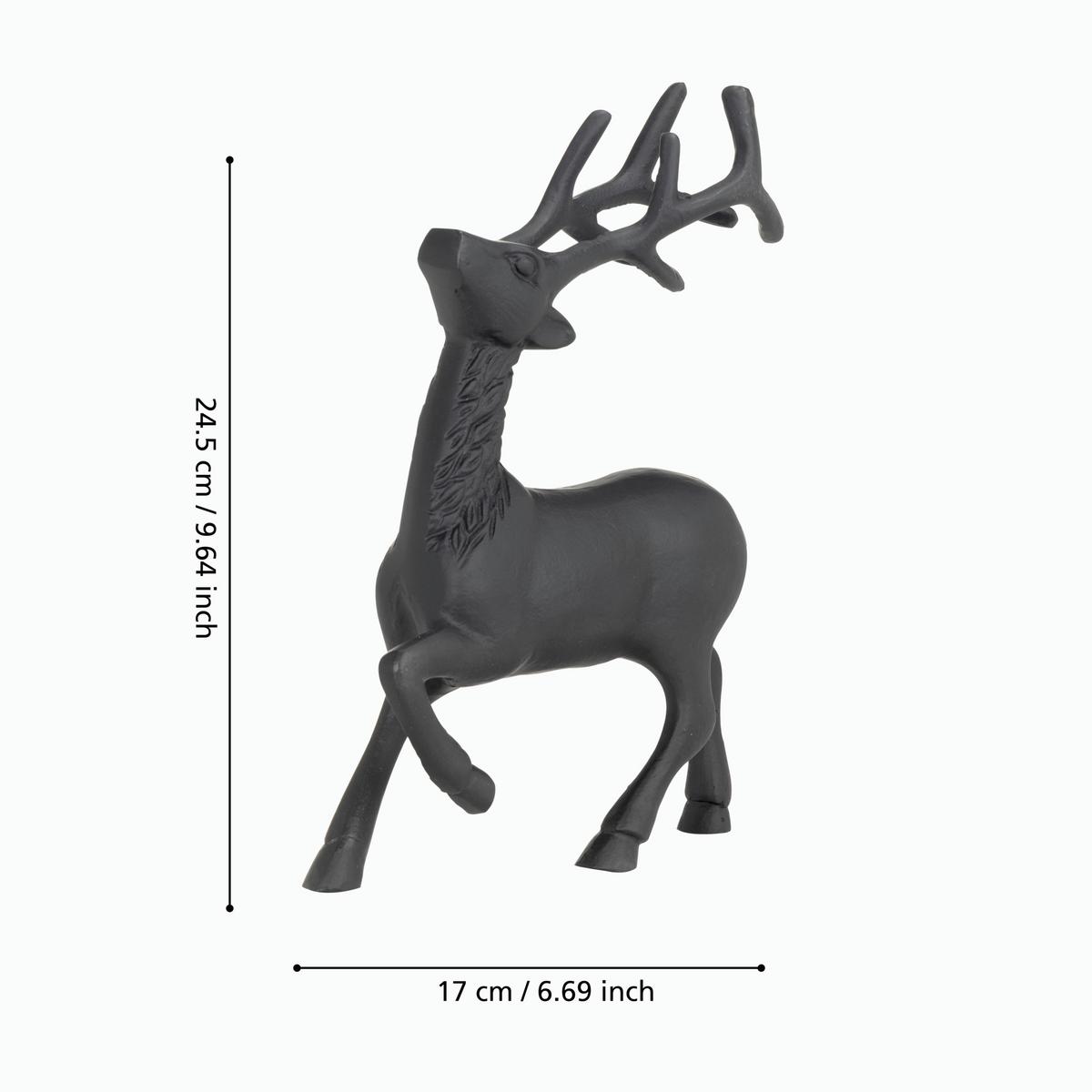 Dekohirsch Baligian Schwarz - Schwarz, LIFESTYLE, Metall (17/7/24,5cm)