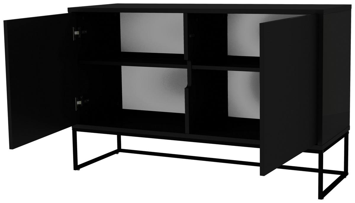 KOMODA LIPP - czarny, Design, materiał drewnopochodny/metal (118/76/43cm)