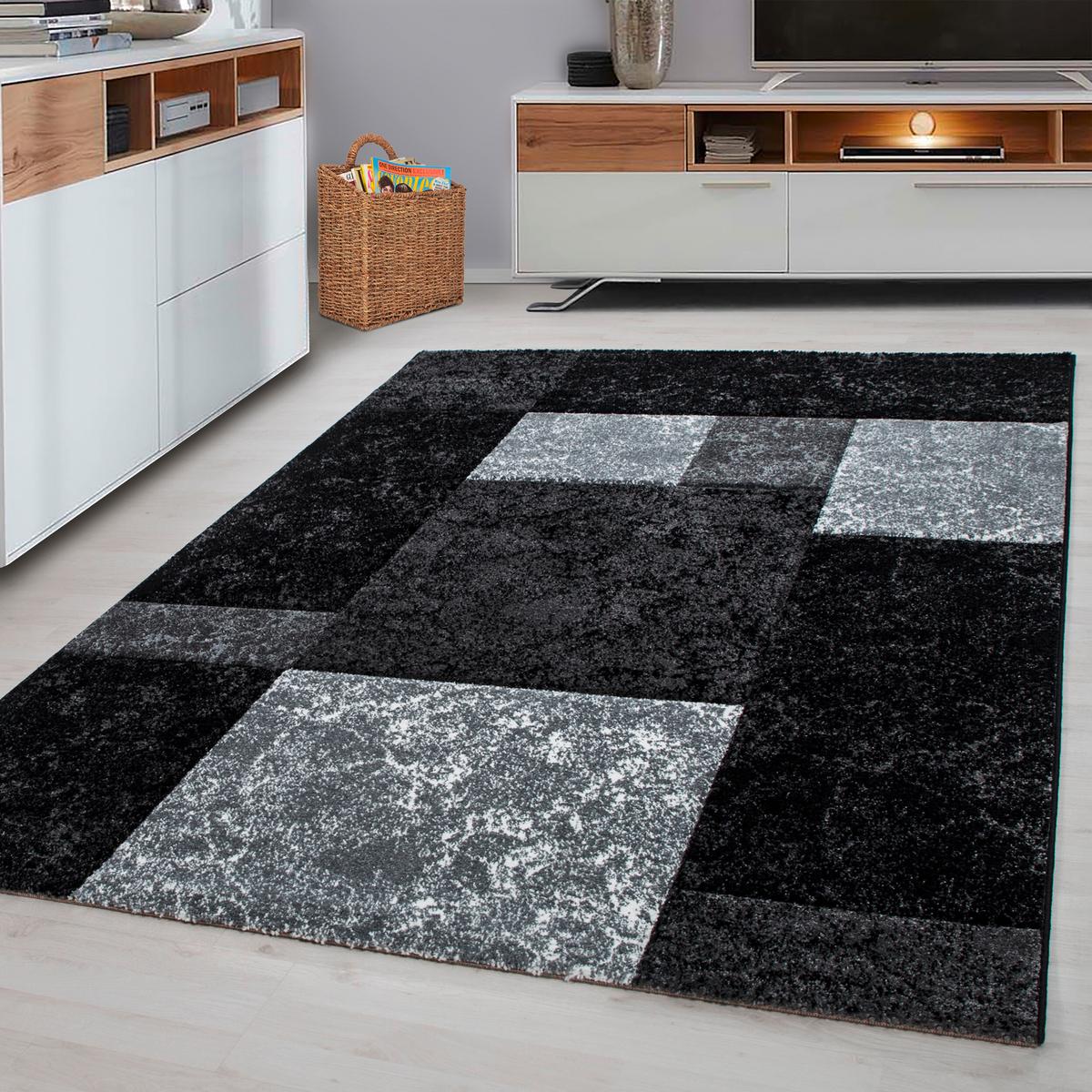 Flachwebeteppich Hawaii Schwarz ca. 280x370cm - Schwarz, Design, Textil (280/370cm) - Novel