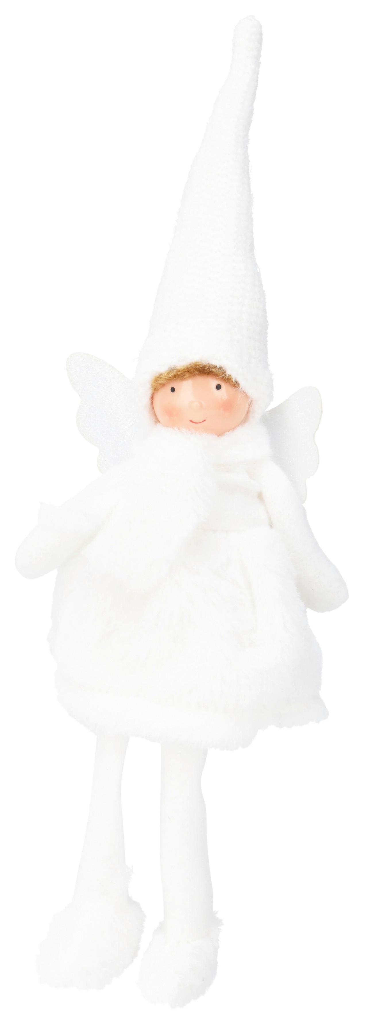 Dekoengel WHITE - Weiss, Textil (10/40/13cm)