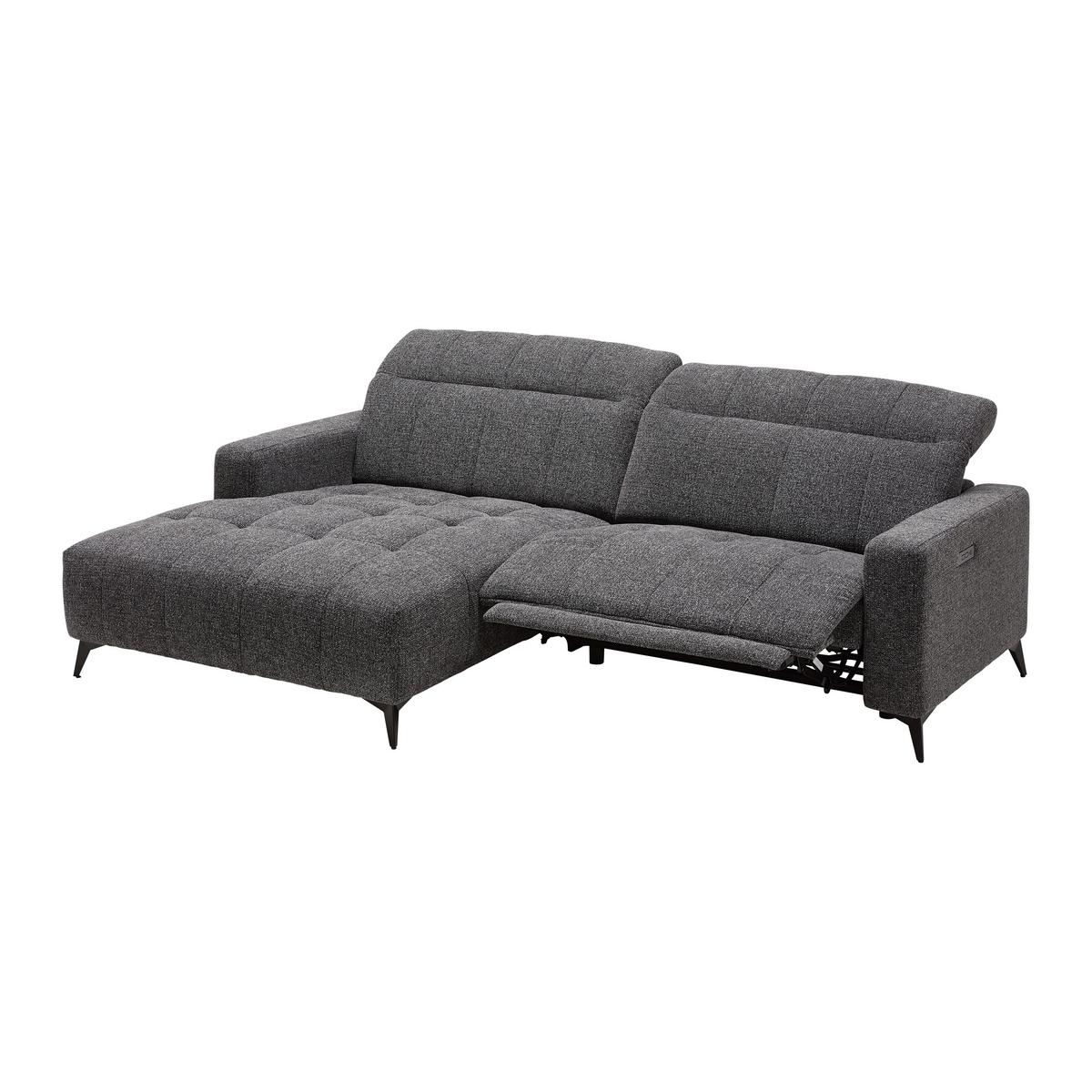 Wohnlandschaft Milano Graphitfarben - Graphitfarben/Schwarz, MODERN, Holz/Textil (127/127/82/105/109.5/ 177cm) - Based